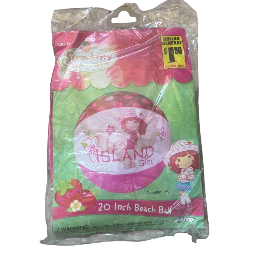 Vintage Y2K Strawberry Shortcake Beach Ball Kids 20 Inch Island Girl 2007 New